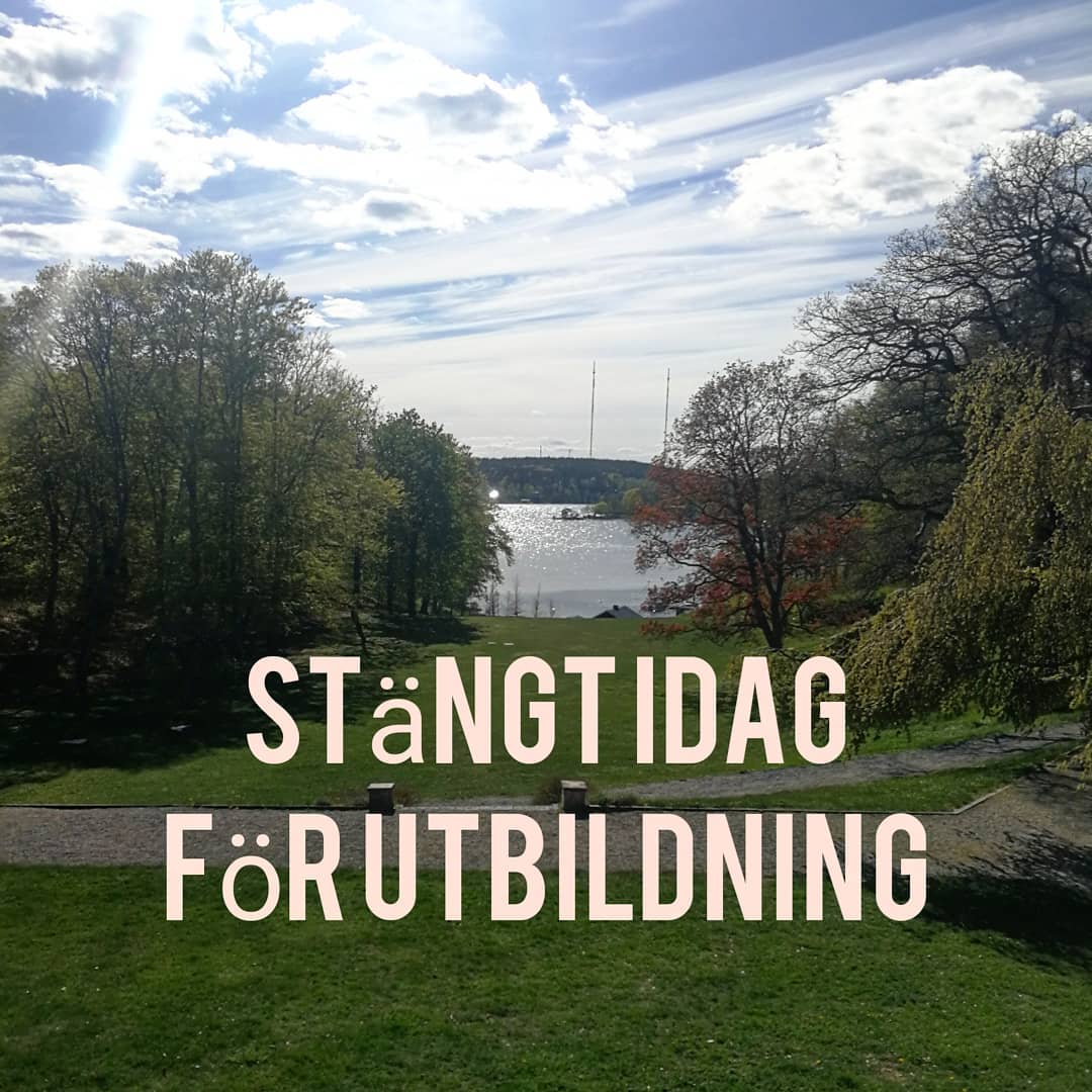 tandläkare har stängt Naturbild med texten "Stängt idag för utbildning"